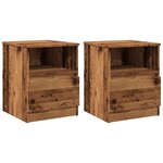 vidaXL Table de chevet 2 Pièces vieux bois 40x40x50 cm bois d’ingénierie