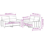 vidaXL Ensemble de canapés 2 Pièces avec coussins Gris clair Tissu