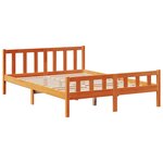 vidaXL Lit bibliothèque sans matelas cire marron 160x200 cm pin massif