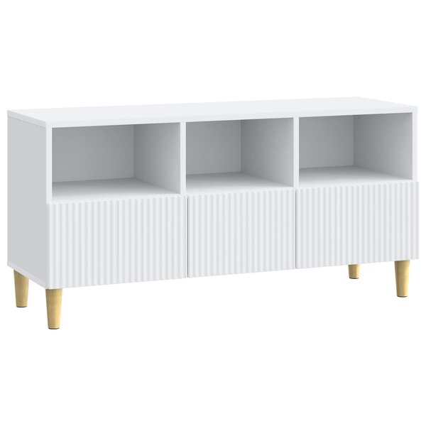 vidaXL Meuble TV Blanc 102 x 34 5 x 50 cm Bois d'ingénierie