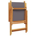 vidaXL Chaises de jardin lot de 2 anthracite bois acacia massif tissu