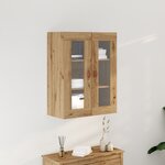 Armoire murale vidaXL avec portes en verre Chêne artisanal 69 5x34x90 cm
