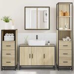 vidaXL Ensemble de meubles de salle de bain 4 Pièces chêne sonoma