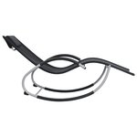 vidaXL Chaise longue avec oreiller Noir Textilène