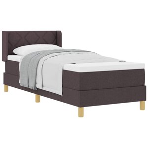 vidaXL Lit à ressorts avec matelas Marron foncé 200 x 80 cm Polyester