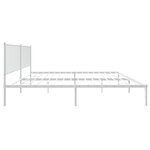 vidaXL Cadre de lit métal sans matelas et tête de lit blanc 193x203 cm