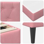 vidaXL Cadre de lit avec matelas Rose 140 x 190 cm Velours