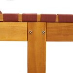 vidaXL Chaises longues rouge bois d'acacia solide et tissu