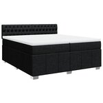 vidaXL Sommier à lattes de lit avec matelas Noir 200x200 cm Tissu