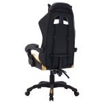 vidaXL Fauteuil de jeux vidéo avec LED RVB Doré et noir Similicuir