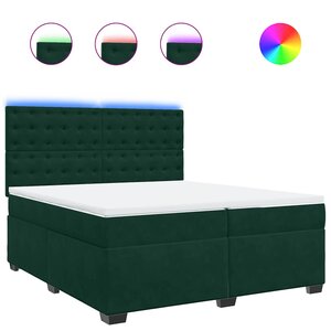 vidaXL Sommier à lattes de lit et matelas Vert foncé 200x200cm Velours