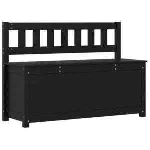 vidaXL Banc Noir 110x41x76 5 cm Bois de pin massif