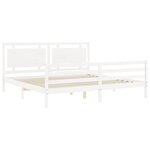 vidaXL Cadre de lit sans matelas blanc 200x200 cm bois massif