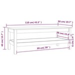 vidaXL Table basse Gris 110x50x40 cm Bois massif de pin