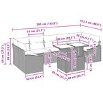 vidaXL Ensemble de canapé de jardin 8 pièces avec coussins gris clair en poly rotin