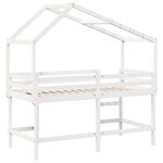 vidaXL Lit superposé avec échelle et toit sans matelas blanc 90x200 cm