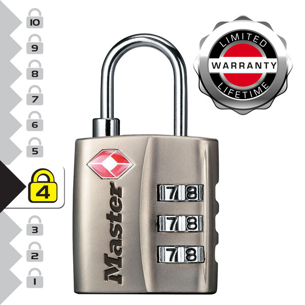 4680EURDNKL Cadenas à Combinaison TSA  Gris   5 5 x 3 x 2 6 cm