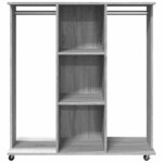 vidaXL Garde-robe avec roues sonoma gris 102x38x110 cm bois ingénierie