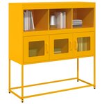 vidaXL Buffet jaune moutarde 100 5x39x107 cm acier laminé à froid