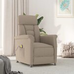 Fauteuil de massage vidaXL en tissu microfibre taupe