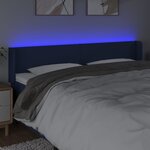 vidaXL Tête de lit à LED Bleu 163x16x78/88 cm Tissu