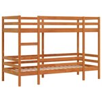 vidaXL Lit superposé cire marron 80x200 cm bois de pin massif