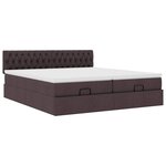 VidaXL Cadre de lit ottoman avec matelas marron foncé 160x200 cm tissu