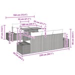 vidaXL Ensemble de Salle à Manger de Jardin en 6 pièces avec Coussins Gris Poly Rattan Acacia