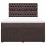 vidaXL Sommier à lattes de lit avec matelas Marron foncé 140x190 cm