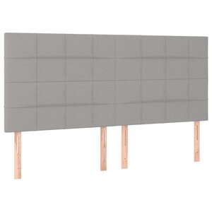 vidaXL Têtes de lit 4 Pièces Gris clair 90x5x78/88 cm Tissu