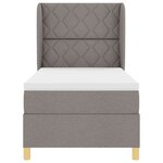 vidaXL Lit à ressorts avec matelas gris foncé 90x190 cm Taupe tissu