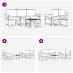 vidaXL Ensemble de canapés d'extérieur 6 pc Naturel et Beige