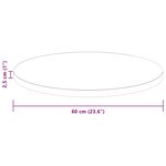 vidaXL Plateau de table Marron foncé Ø 60 x 2.5 cm Chêne massif