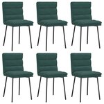 vidaXL Chaises à manger lot de 6 vert foncé velours