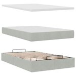 vidaXL Cadre de lit ottoman et matelas gris clair 120x200 cm velours