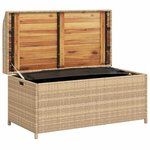 vidaXL Banc de rangement mélange beige résine tressée et bois d'acacia