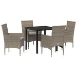 vidaXL Ensemble de salle à manger pour jardin 5 Pièces Gris polyrotin