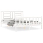 vidaXL Cadre de lit sans matelas blanc 160x200 cm bois de pin massif