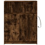 vidaXL Buffet avec LED chêne fumé 77x34x100 cm bois d'ingénierie