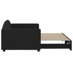 vidaXL Lit de jour avec lit gigogne noir 90x200 cm tissu