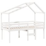 vidaXL Lit haut avec toit blanc 90x200 cm bois de pin massif
