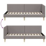 vidaXL Cadre de lit d'angle Autre avec tête de lit Taupe 90 x 200 cm