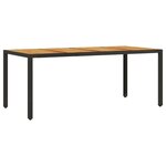 vidaXL Ensemble à manger de jardin et coussins 9 Pièces noir rotin acacia