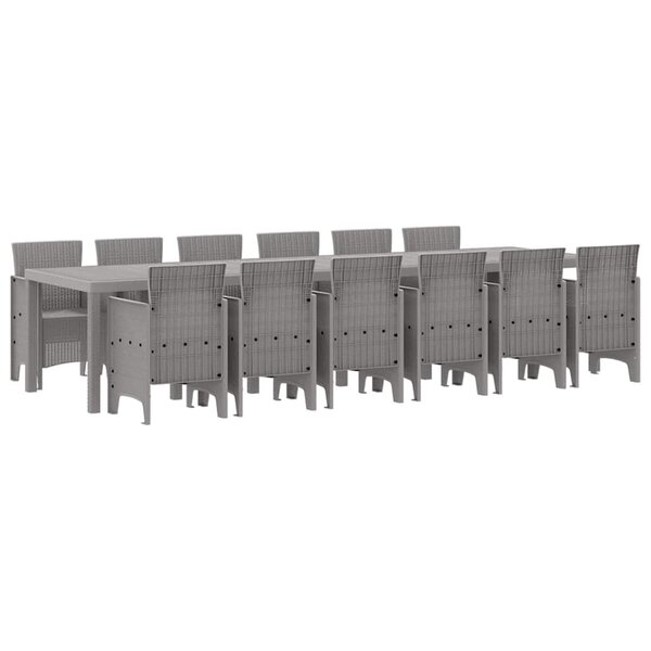 vidaXL Ensemble de salle à manger pour jardin 13 Pièces Gris clair