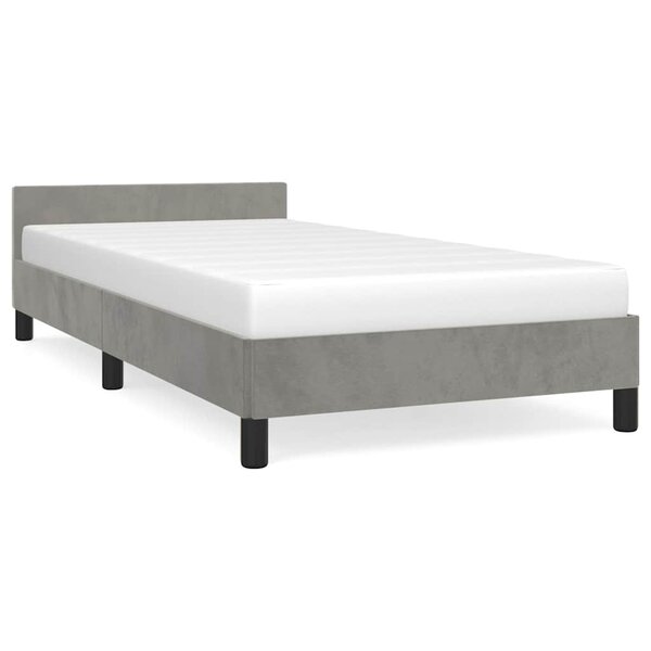 vidaXL Cadre de lit sans matelas gris clair 90x190 cm velours