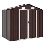 vidaXL Abri de jardin Marron 205x129x183 cm Acier galvanisé