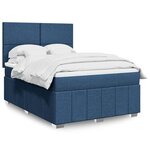 vidaXL Sommier à lattes de lit avec matelas Bleu 140x190 cm Tissu