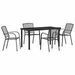 vidaXL Ensemble de salle à manger pour jardin 5 Pièces Anthracite Acier