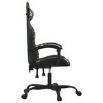 vidaXL Chaise de jeu pivotante Noir et camouflage Similicuir