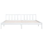 vidaXL Cadre de lit Blanc Bois de pin massif 180x200 cm Super King